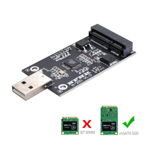 chenyang mSATA SSD to USB Adapter,Mini SATA mSATA SSD to USB 2.0 Hard Disk Drive Enclosure Adapter Only Supports 50mm mSATA SSD...