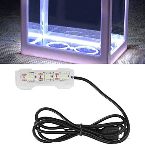 LED Aquarium Light, Light Weight USB Charging Underwater Light, Plastic Waterproof 2.4X0.8Inch for Aquarium Freshwater Office Desk Fish Tank...