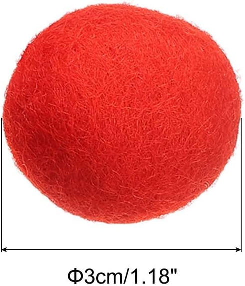 PATIKIL Wool Felt Balls Beads Wool Felting Pom 3cm 30mm Red for Home Crafts Handcrafts Project DIY Pack of 5...