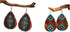 Western Cowboy Earrings Set Boho Aztec Pattern Leather Earrings for Women Boho Vintage Handmade Bohemian Turquoise Jewelry Cow Print Leather Teard...