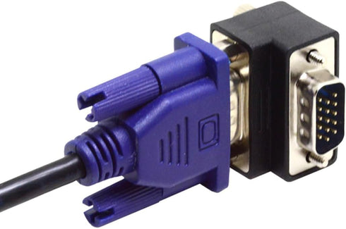 CY Adapter 90 Degree Up Angled VGA SVGA Male to Female Extension Adapter for Monitor Projector...