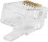 Monoprice 6P6C RJ12 Modular Plugs - For Flat Solid/Stranded Cable, 1u, 2 Prongs, 50 Pack, Clear...