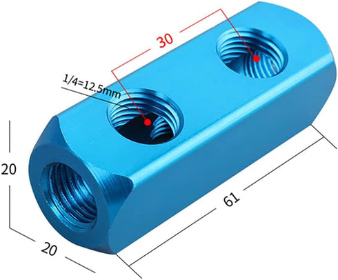 1/4" 2-Way 5 Ports Air Mainfold Aluminum Pneumatic Air Compressor Inline Splitter...
