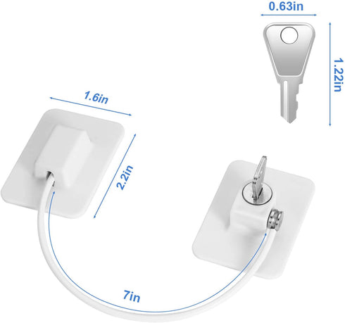 Secure Your Refrigerator and Cabinets with 2 Pcs Fridge Lock(4 Key) – Refrigerator Lock – Child and Adult Safety Locks with Keys for Pantry, Freez...