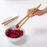 2 Pieces Bamboo Toast Tongs, 10.2 Inches Long Wood Toaster Tongs with Anti-slip Design, Tongs for Cooking with Cooking Oil Coating...