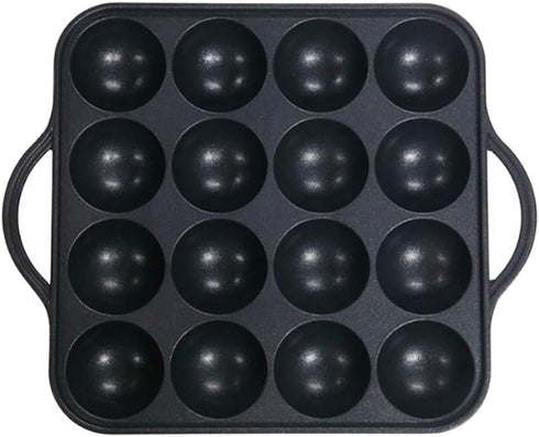 16-Holes Takoyaki Maker Pan Plate for Stovetop, Nonstick Coating Aluminum, 7.7 x 7.7 inches...