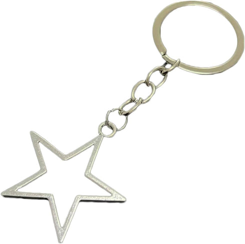 Caiyao Silver Hollow Star Keychain for Women Men Long Distance Friendship Pendant Keyring Jewelry Gift...