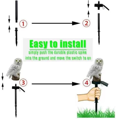 LED Solar Grey Owl Light, Outdoor Cute Animal Courtyard Warm Light Decorative Light, Infinite Dusk to Dawn Garden Light Waterproof....
