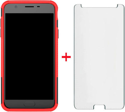 Phone Case for Samsung Galaxy J7 Star J 7 Crown 7J Refine 2018 J7V V 2nd Gen with Tempered Glass Screen Protector Cover Stand Hard Rugged Cell Acc...