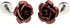 Rose Flower Brown Bronze Pair of Cufflinks in a Presentation Gift Box with a Polishing Cloth...