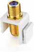 TNP Coaxial F Connector RG-6 Keystone Jack Insert (5 Pack) Snap in Adapter Port Female Gold Plated Digital Coax Inline Coupler for Wall Plate Outl...