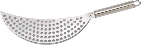 Pan Pot Strainer with Handle Stainless Steel Hand Held Crescent Drainer for Spaghetti Fry Noodles Fruit Vegetable Pasta Strainer Colander Heavy Du...