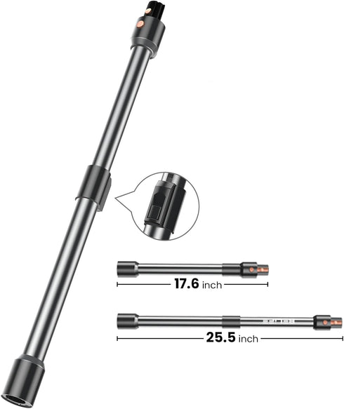 BelifeRetractable Metal Tube, Extensible Wands, Telescopic Rod for Black Belife S10 Cordless Stick Vacuum Cleaner, 17.6inch-25.5inch Extender Stic...
