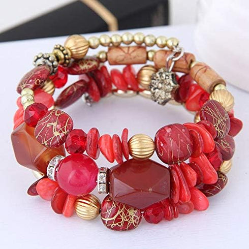 Pingyongchang Boho Agate Beads Charms Bracelet Multilayer Irregular Bracelets for Women Vintage Jade Stone Man Bracelets Yoga Turquoise Bangles Et...
