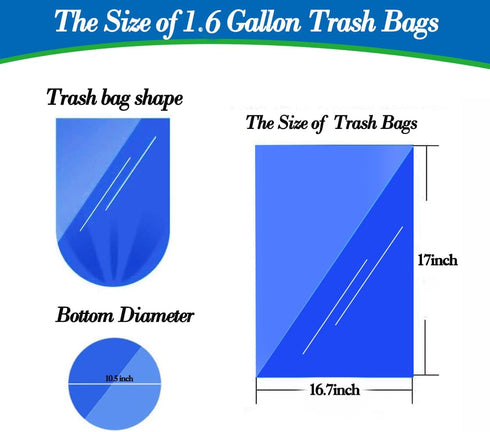 1.6 Gallon 90 pcs (Fit 1.3-1.6 Gal)Small Clear Trash Bags, Strong 1.3 Gallon1.5 Gallon 1.6 gallons Garbage Bags, Bathroom Trash Can Bin Liners, Mi...