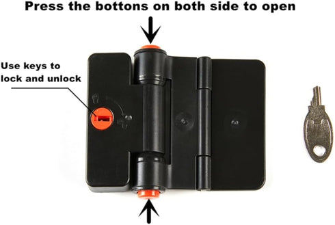 Refrigerator Adhesive Locks Double Button Fridge Door Lock with Key, Child Proof Freezer Cooler Door Lock, Child Baby Safety File Drawer Lock and ...