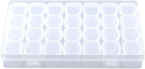Adjustable 28 Slots Clear Plastic Medicine Pill Jewelry Organizer Storage Box Container,Bead Organizer Craft Organizer Box Pill Organizer Suitable...