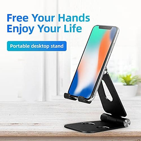 cocopar Monitor Stand Adjustable Desk Mobile Phone Holder Fully Foldable Aluminum Compatible for Smartphone Portable Monitor iPad iPhone 12 Pro Mi...