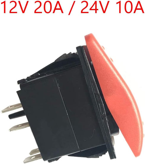 ESUPPORT Car Auto Bar 12V 20A Red Cover Red LED Speaker Horn Light Push Button Toggle Switch 5Pin Momentary...