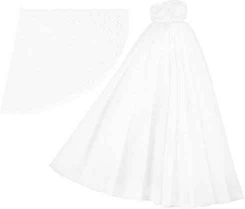 Doll Wedding Dress Doll Wedding Veil Small Doll Dress Doll Princess Outfits Dress Outfit with Veil Queen Costumes Princess Costume Cascade Bridal ...