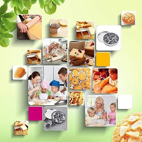 ofone Small Cookie Cutters Geometric Shapes Set, 24 Mini Fondant Cutter - Square Triangle Oval Rectangle Hexagon Octagon Circle Diamond, Tiny Stai...