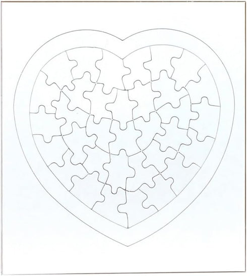 Hygloss Products - Compoz-A-Puzzle - Heart Shape - Fun Activity - Great for Arts & Crafts - White & Sturdy - Surrounding Frame is 8.5” x 9.5” - 36...