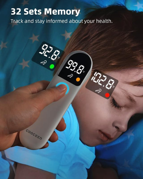 Digital Thermometer for Adults and Kids: Accurate Ear and Forehead Temperature Readings - Fever Alarm - Touchless Ideal for Babies Toddlers Infant...