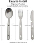 4-in-1 Camping Utensils Hiking Cutlery Set for 4, Portable Stainless Steel Flatware Spoon Fork, Knife & Bottle Opener Combo pack for Picnic Travel...