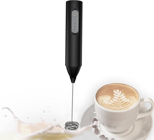 Rechargeable Milk Frother Handheld, Electric Drink Mixer with USB-C and Stainless Steel Whisk, Foam Maker for Lattes, Matcha, Cappuccino, Frappes,...