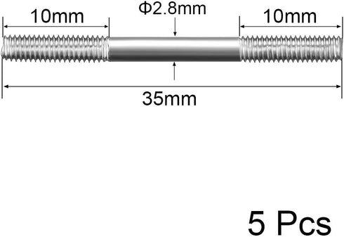 uxcell M3x35mm Pushrod Connector Stainless Steel Rod Linkage,for RC Boat,Car,Airplane,Helicopter,5pcs...