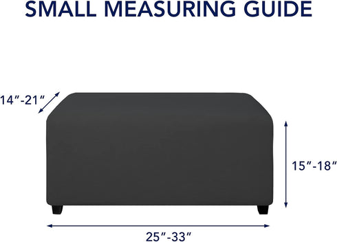 PureFit Super Stretch Soft Form Fit Ottoman Cover Rectangle - Ottoman Slipcovers for Foot Stool & Folding Storage Furniture for Living Room with N...