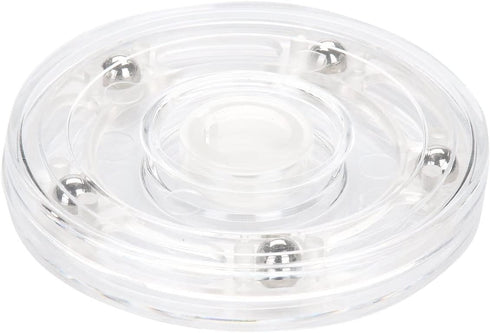 TamBee 2PC 4Inch Acrylic Lazy Susan Turntable Organizer Revolving Display Base White Acrylic for Spice Rack Table Cake Kitchen Pantry Decorating...