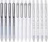 Gel Pens, Black Gel Ink Pens, 12 Pcs 0.5mm Fine Point Smooth Writing Pens, Ball Point Pens for Journaling, Ink Not Skip, Retractable Cute Aestheti...