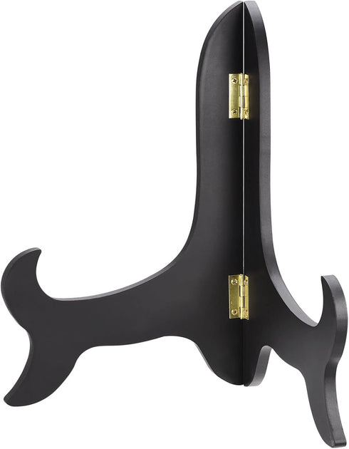 uxcell 10" Easel Plate Holder, Wooden Folding Display Stand Black for Decorative Picture Frame...