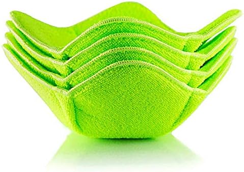 SHILA Bowl Cozy, Green Set of Microwave-Safe Hot Bowl Holder to Keep Your Hands Cool and Your Food Warm, Polyester & Sponge Heat Resistant Dish Pa...