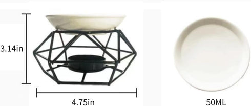 SXCHEN Essential Oil Burner for Scented Oil Tea Light Wax Melt Warmer Ceramic Tealight Wax Candle Burner Black Metal Aroma Diffuser-Set of 1...