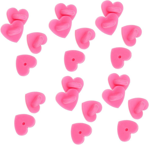 EXCEART 100pcs Rubber Pin Backs Love Heart Butterfly Clutch Backings Pin Keepers Cap Replacement for Badges Lapel Pin DIY Accessory...