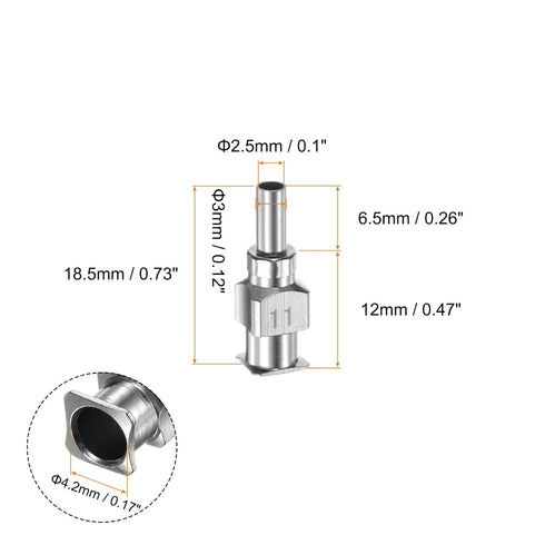 10pcs 11Gauge Stainless Steel Dispensing Needles, 1/4" All Metal Glue Needle Tube Blunt Tips Luer Lock for Thick Liquids, Ink, Glue, Lab Use...