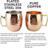 PG Copper/Rose Gold Plated Stainless Steel Moscow Mule Mug - Bar Gift Set 4 - Factory Direct (19 oz) - Authentic Traditional Design - Smooth Finis...