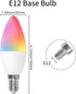 Smart Light Bulbs E12 RGB+CCT Led WiFi+Bluetooth Smart Bulbs 300lm 40W Equivalent Multicolor and Dimmable That Work with Alexa Google Smart Things...
