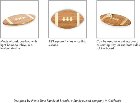 PICNIC TIME NCAA Wake Forest Demon Deacons Touchdown Bamboo Cutting Board...