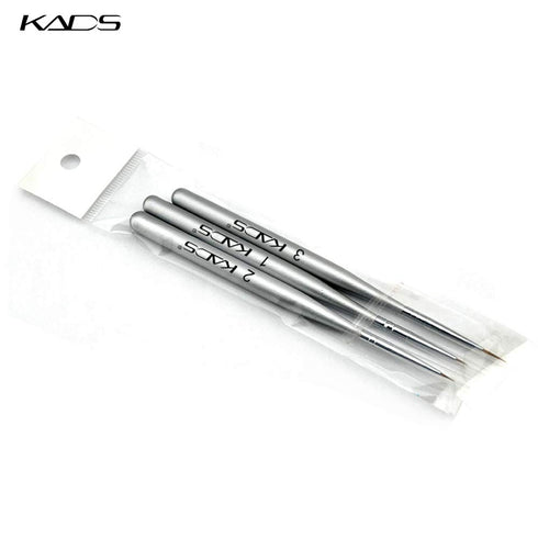 KADS 3 pcs Nail Art Brushes Set Liner Striping Brush for Strokes Details Painting, Blending, Elongated Lines...