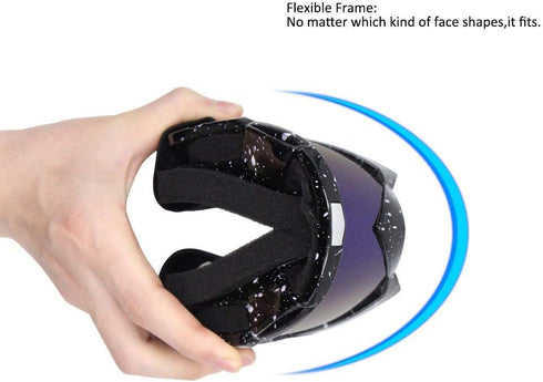 Motorcycle Goggles Dirt Bike Goggles Windproof ATV Dustproof Racing GogglesScratch Resistant Ski Goggles Protective Safety Glasses PU Resin (Black...