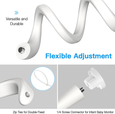 Baby Monitor Mount for HelloBaby HB65/HB66/HB248 and ANMEATE SM935E /Bonoch Baby Monitor Camera, Versatile Twist Mount without Tools or Wall Damag...