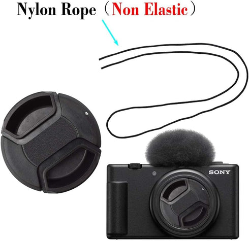 Screen Protector for Sony ZV-1F Vlog Camera & Lens Cap Cover 0.3mm 9H Hardness Tempered Glass Cover Anti-Scrach Anti-Fingerprint Anti-Dust Anti-Bu...
