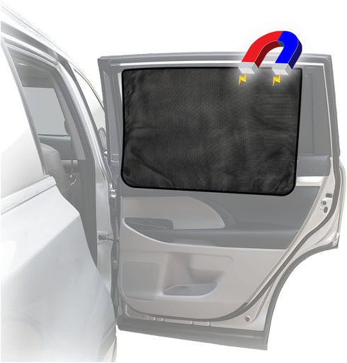 ggomaART Car Side Window Sun Shade - Universal Reversible Magnetic Curtain for Baby and Kids with Sun Protection Block Damage from Direct Bright S...