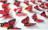 Somotersea 24PCS 3D Butterfly Wall Decal Removable Refrigerator Magnets Stickers Decor for Kids Room Decoration Home and Bedroom Art Mural Red...