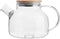 Glass Teapot Stovetop 34 OZ/1000ml, Borosilicate Clear Tea Kettle with Bamboo Lid, Teapot with detachable filter,Teapot with Removable Stainless S...