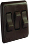 JR Products - 305.1254 12155 Brown Triple SPST On-Off Switch with Bezel...