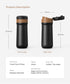 Classic Portable French Press Coffee Mug 12 oz with Carry Loop, Stainless Steel French Press Coffee Maker, BPA Free Great for Camping and Travel...